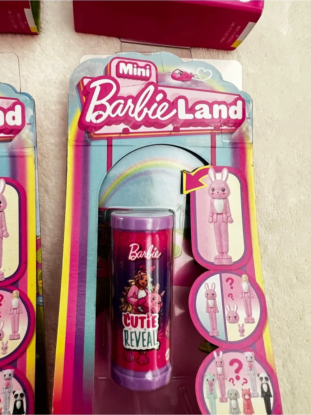 Lot of 6 Barbie Mini BarbieLand Cutie Reveal Doll & Pet, 1.5-inch Ages 4+ Mattel